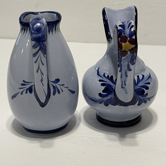 Pitcher Portugal Mini Ceramic Rose Floral Water Pitcher Blue Ceramic Miniature - Picture 7 of 10